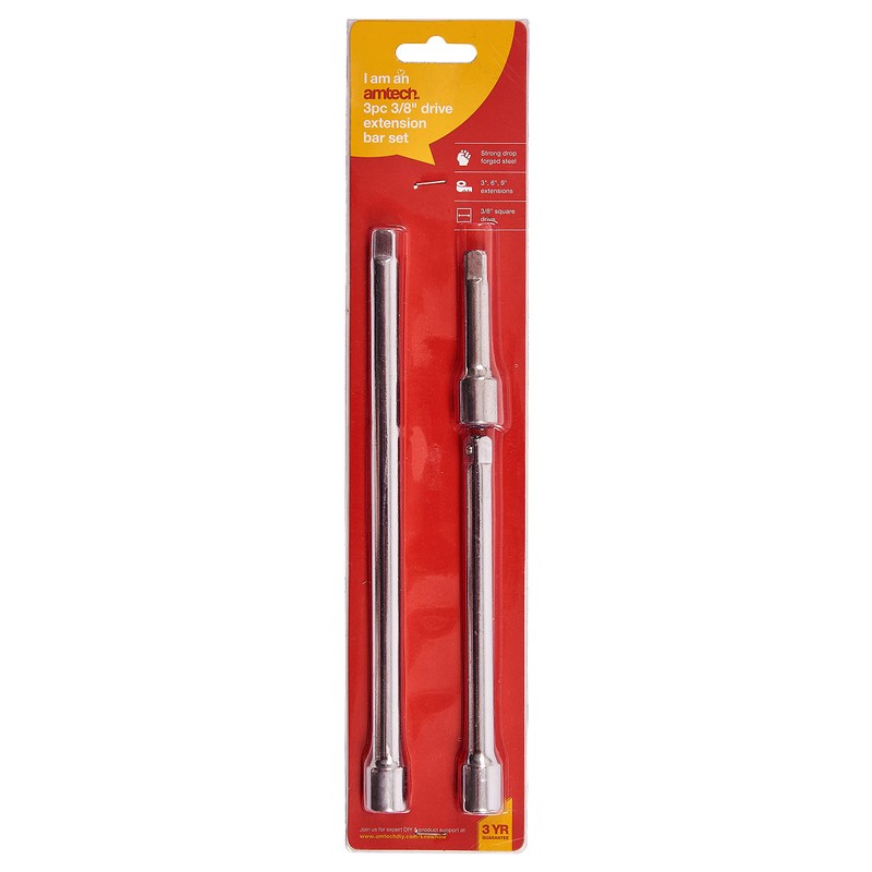Amtech I3800 Short Extension Bar, 3/8-Inch, 3-Piece