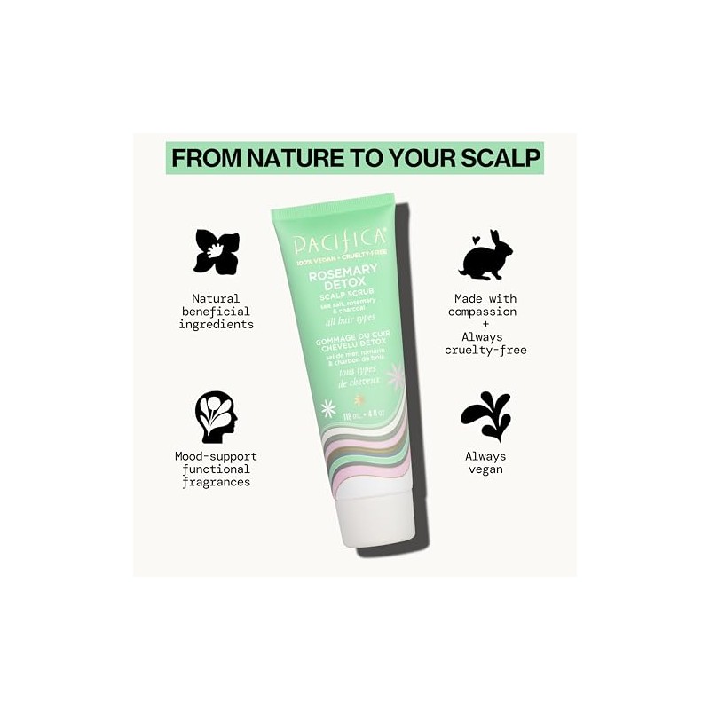 Pacifica - exfoliante para piel cabelludo desintoxicante para romero, 4