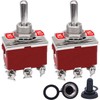 Taiss 2pcs Momentary Toggle Switch DPDT (ON)-Off-(ON) 6 Terminal 3