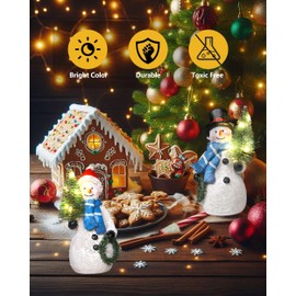 GoGnome Duo Resin Snowman Figurines with Lighted Christmas Tree Wreath - Christmas Decorations Indoor Snowman Decor Ornaments Centerpiece - Winter Holiday (Snowmen)