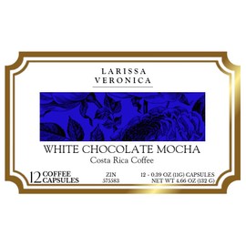 White Chocolate Mocha Costa Rica Coffee (Single Serve K-Cup Pods) (Gourmet, Naturally Flavored, Whole Coffee Beans) (12 pods, ZIN: 575583)