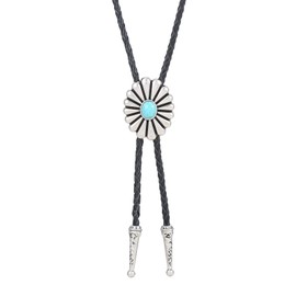 Bolo Tie for Man and Woman, Handmade Round Shape Western Cowboy Bola Tie Costume Accessories for Men Woman(Style 1)