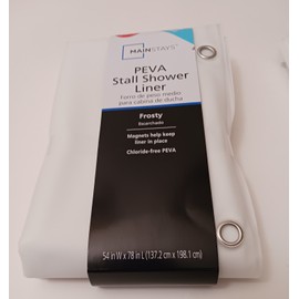 Made By Design PEVA Shower Stall Liner Mainstays FROSTY 54" x 78" Weighted Hem Medium Weight