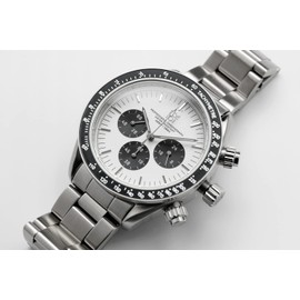 HYAKUICHI 101 Hyakuichi Divers Chronograph Watch, Men's Watch, Water Resistant to 20 ATM, Non-Date, Quartz, White, Panda, white, Bracelet Type