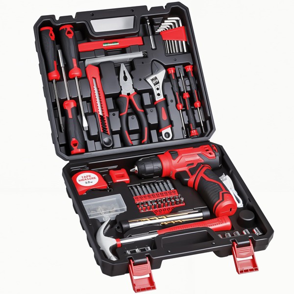 prekull Tool Set - Tool Kit with 8V Cordless Drill,