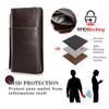CONTACTS Men's Coffee Brown Leather RFID Blocking Family Passport Holder