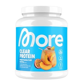 MORE Clear Protein, Peach Passionfruit Ice Tea, 600 g, Protein Drink with Whey Isolate - Made in Germany