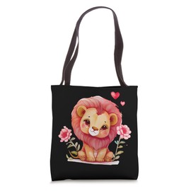 Lion Valentine's Day Tote Bag