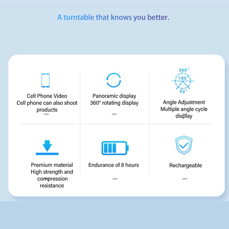 Motorized Rotating Display Stand White USB Charging Round 3 Speeds