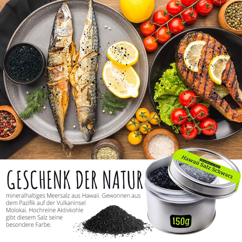Hawaii Salt, Black, 150 g in Tin
