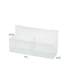 Double Display Bins Acrylic 14 L x 4.5 W x 4.5 D Inches