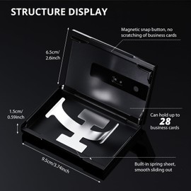 Zonon Large Thumb Drive Business Card Holder Fit 28 Name Credit Aluminum Alloy Slide out Name Card Case Portable Business Holder Wallet Pocket for Men Women(Rose Gold)