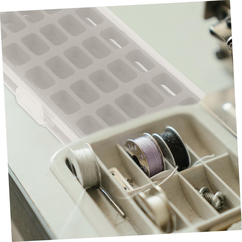 DOITOOL 1pc Slots Bobbin Storage Case Durable Plastic Bobbin Holder