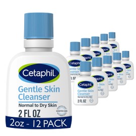 Cetaphil Face Wash, Hydrating Gentle Skin Cleanser for Dry to Normal Sensitive Skin, 2 oz 12 Pack, Fragrance Free, Soap Free and Non-Foaming