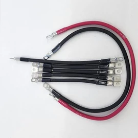 True® 7 Piece Complete Battery Cable kit Compatible with EZGO TXT 1994-UP 36v & 48v Golf Cart Models, Heat-Resistant DC Golf Cart Battery Kit, 4 AWG (7-Piece Set)