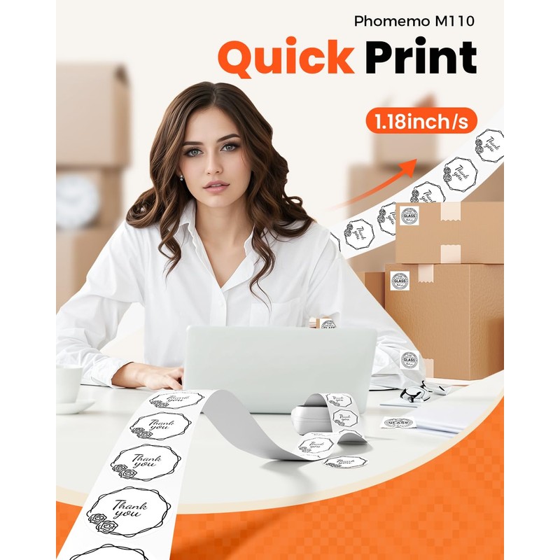 Phomemo M110 Label Maker Machine - Portable Bluetooth Thermal Label