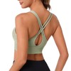 Leversic Sports Bra Women's Push Up Without Underwire Bustier Women's Padded Sports Top with Back Cut-Out for Jogging Yoga Fitness, (650)1pc-Green