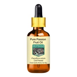 Devprayag Pure Passion Fruit Oil (Passiflora edulis) with Glass Dropper Natural Therapeutic Grade Cold Pressed 15ml (0.50 oz)