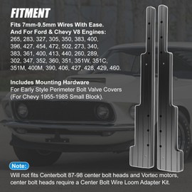 Billet Aluminum Spark Plug Wire Looms Holders Compatible with Chevy SBC BBC 302 305 454 Engine and Ford V8 289 302 351W 390 429 460