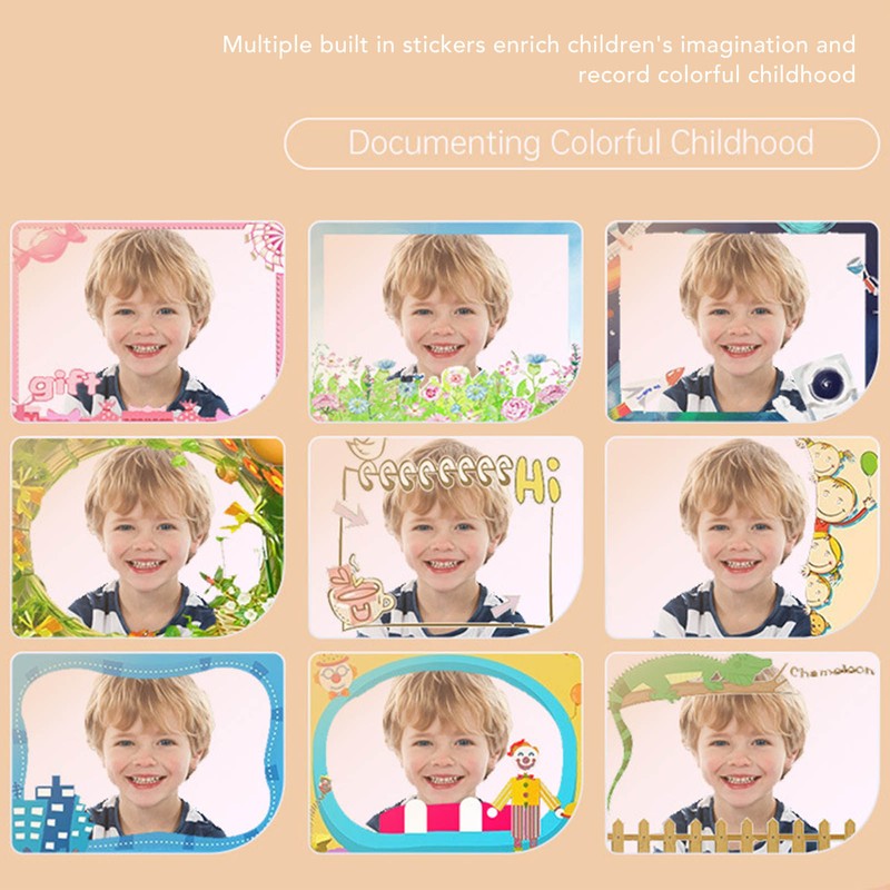 Kids Digital Camera Khaki 40MP HD Dual Camera Children's Cartoon