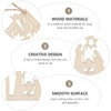 Didiseaon 20pcs Nativity Scenes birth of jesus hanging decor wood