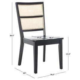 SAFAVIEH Home Collection Toril Coastal Black/Natural Dining Chair Set of 2