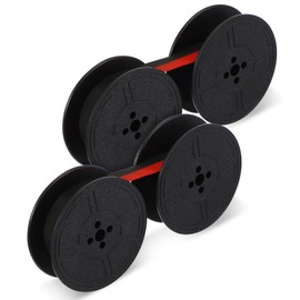 TIESOME 2 Pairs Universal Typewriter Ribbon Twin Spool Classic Vintage Typewriter Ink Ribbon Twin Spool Replacement Pack Dual Shaft Typewriter Ribbon for Most Typewriters(Black+Red)