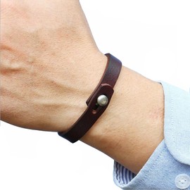 72ore Leather Wrap Bracelet for Men Simple Faux Leather Cuff Bracelets Black Brown Khaki Wrist Band Sports Bangle Bracelet Christmas Gifts Brown