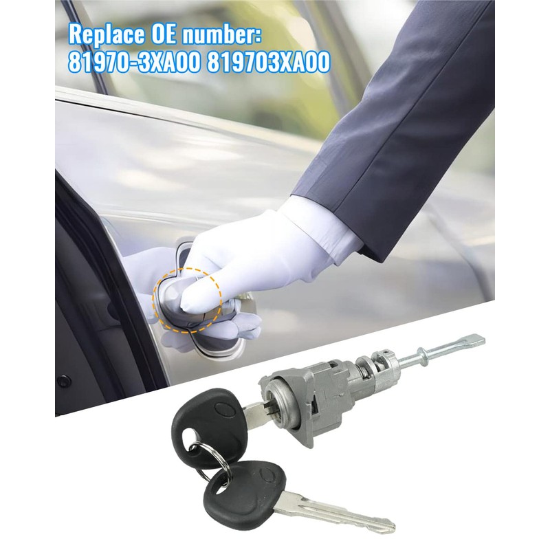 Front Door Lock Cylinder Set Kit with 2 Keys Fit