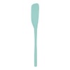 Tovolo Light Aqua Flex-Core All-Silicone Long-Handled Jar Scraper Spatula, Angled
