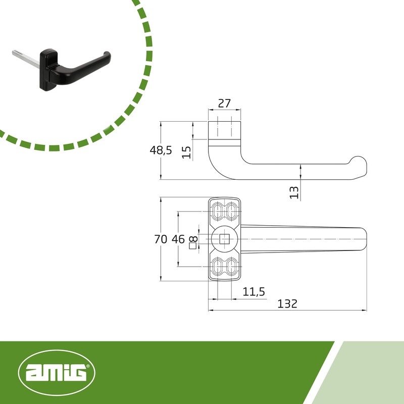 Amig - Modern Aluminium Door Handle Model Epsilon | Ergonomic