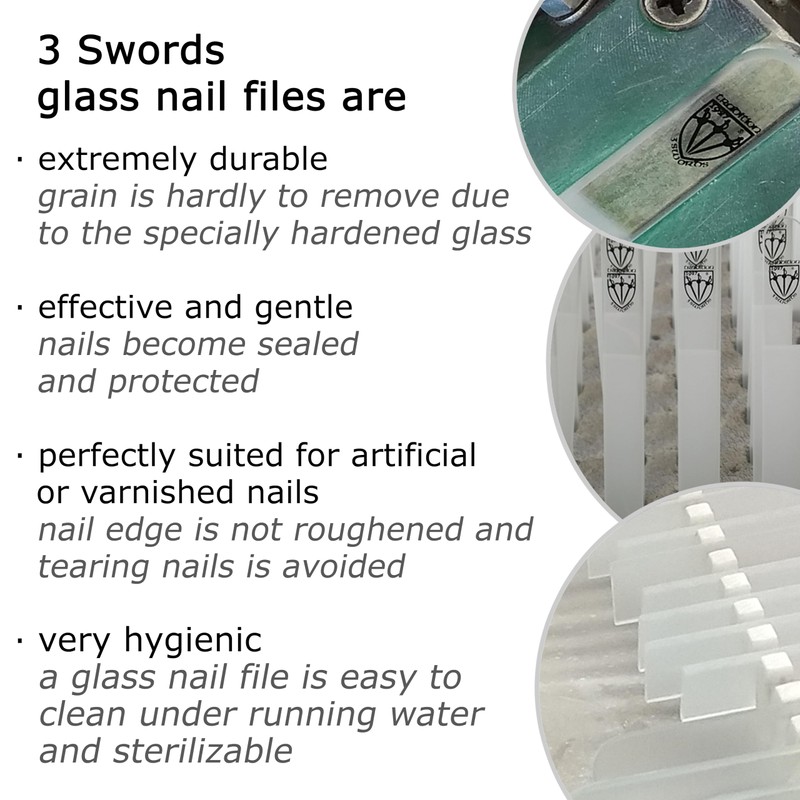 3 Swords Germany Double Sided 3 Pieces Glass Nail Files