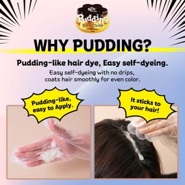 eZn Pudding Hair Dye, Ammonia-Free, Semi-Permanent DIY Korean Hair Dye Color with Keratin, Odorless Gentle for Sensitive Skin No Skin Irritation (Pink Toner)