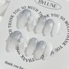 Blue Gray Winter Handmade Nail Tips Nail Tips - Short