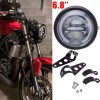 KEEPDSGN 6.8'' Motorcycle LED Headlight Hi/Lo With Bracket For Honda