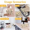 2PCS Floral Makeup Bag Set, Portable Zippered Cosmetic Bags for