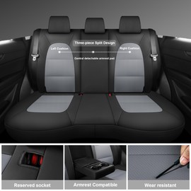 GXT Custom Fit Mazda CX5 Seat Covers Full Set S, SV, SR 2017 2018 20192020 2021, Leatherette (Black and Grey)