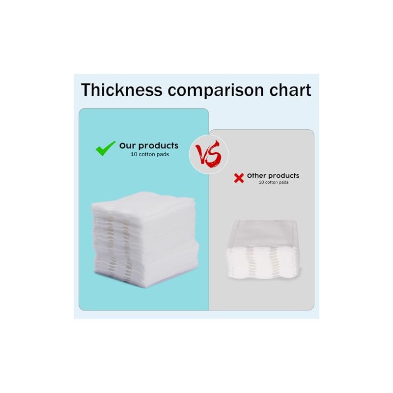 Square Cotton Pads for Makeup Remover (400 Count), 100% Pure