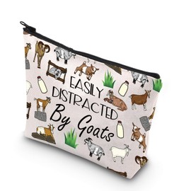 Funny Goat Gift Easily Distracted by Goats Zipper Pouch Bag Goat Inspirational Gift Goat Themed Gift (by Goats CA)