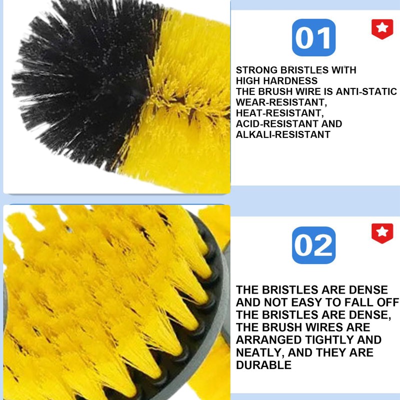 Drill Cleaning Brush Attachment Set | Drill Scrubber Brush Kit