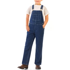 HISEA Boys' Denim Bib Overalls Size 4-16, Boys Youth Relaxed Fit Overall with Adjustable Straps and Convenient Tool Pockets