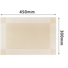 Lumaca Washable Placemats, Set of 6 Place Mats Made of 70% PVC and 30% Polyester, Non-Slip, Heat Resistant, for Kitchen Table, Beige