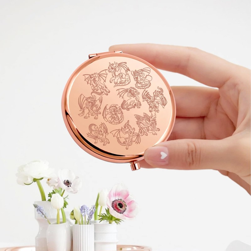 KEYCHIN Wing Dragon Taschenspiegel Drachen-Fans Geschenke Drachen Stämme Kompakter Make-up-Spiegel