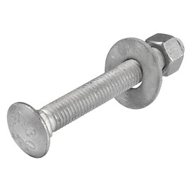 3/8" x 3-1/2" (50 Pack) Galvanized Carriage Bolt Kit, Hot Dip Galvanized for Exterior Use by Makers Bolt