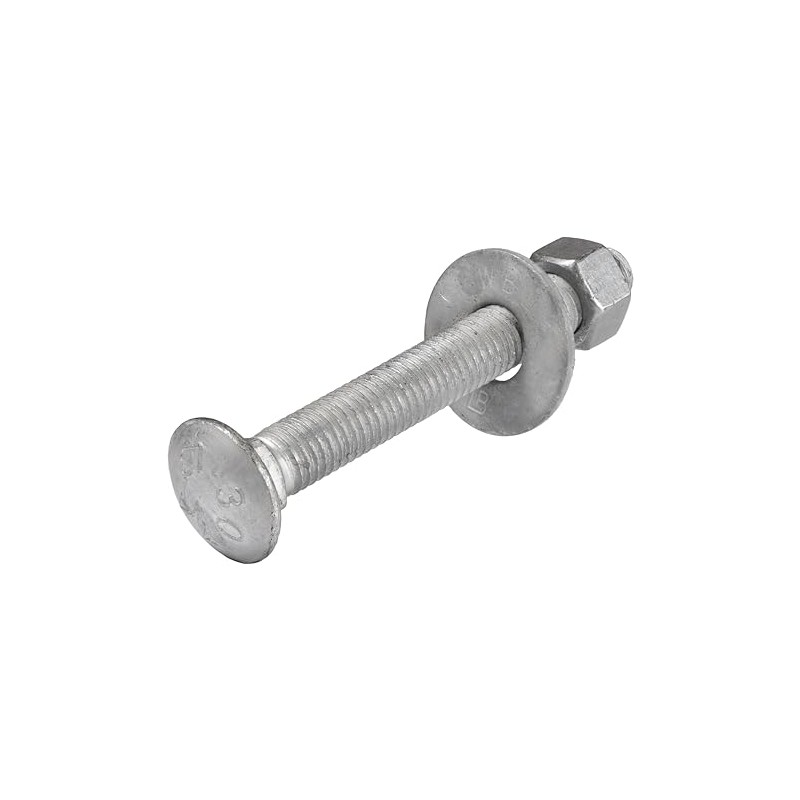 3/8" x 3-1/2" (50 Pack) Galvanized Carriage Bolt Kit, Hot