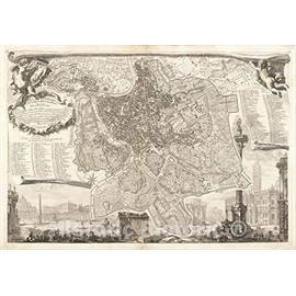 Historic Map : La Topografia di Roma di Gio Batta Nolli Dalla Maggiore in Questa Minor Tavola Dal Medesimo Ridotta, 1748, Giovanni Battista Nolli, Vintage Wall Art : 44in x 30in