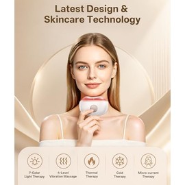 Gua Sha Facial Massager for Face and Neck Skincare Routine, Hot and Cold Beauty Tool, Dopsikn 7 Color Face Depuffer Tool with Vibration for Contouring and