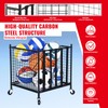 Happybuy Rolling Sports Ball Storage Cart, Lockable Basketball Cage with