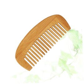 Ipetboom Bamboo Crescent Comb Portable Anti-static Hair Comb for Beard Hairdressing Lightweight Design for All Hair Types Promotes Blood Circulation