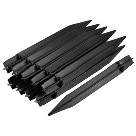 MECCANIXITY Solar Light Spikes, 8.27x0.83 Inch Ground Stakes for Garden Pathway Solar Landscape Lamps, ABS Plastic Black, Pack of 10